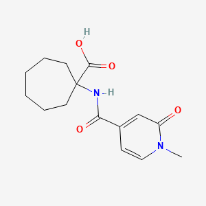 molecular formula C15H20N2O4 B1523212 1-(1-甲基-2-氧代-1,2-二氢吡啶-4-酰胺基)环庚烷-1-羧酸 CAS No. 1094539-69-1