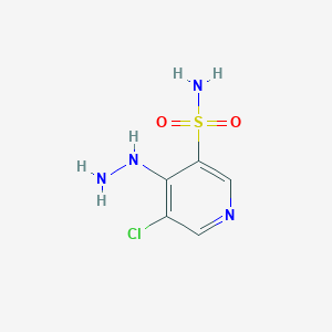 molecular formula C5H7ClN4O2S B15232142 5-Chloro-4-hydrazinylpyridine-3-sulfonamide 