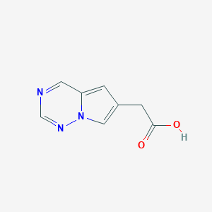 molecular formula C8H7N3O2 B15232217 2-(Pyrrolo[2,1-f][1,2,4]triazin-6-yl)acetic acid 