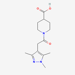 B1523222 1-[2-(trimethyl-1H-pyrazol-4-yl)acetyl]piperidine-4-carboxylic acid CAS No. 1152897-29-4