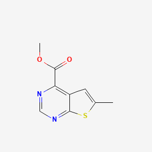 molecular formula C9H8N2O2S B15232231 Methyl6-methylthieno[2,3-d]pyrimidine-4-carboxylate 