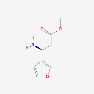 molecular formula C8H11NO3 B15232241 Methyl (3S)-3-amino-3-(furan-3-YL)propanoate 