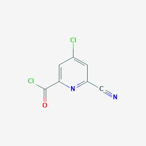 molecular formula C7H2Cl2N2O B15232284 4-Chloro-6-cyanopicolinoyl chloride 