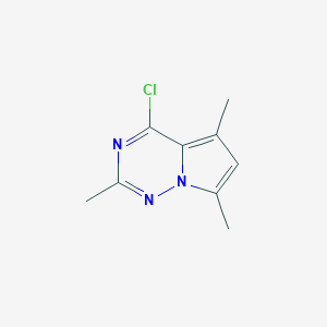 molecular formula C9H10ClN3 B15232312 4-Chloro-2,5,7-trimethylpyrrolo[2,1-f][1,2,4]triazine 