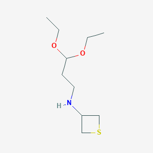 molecular formula C10H21NO2S B15232332 N-(3,3-Diethoxypropyl)thietan-3-amine 