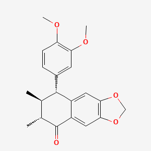 molecular formula C21H22O5 B15232333 (6R,7S,8R)-8-(3,4-dimethoxyphenyl)-6,7-dimethyl-7,8-dihydro-6H-benzo[f][1,3]benzodioxol-5-one 