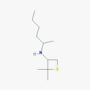 molecular formula C11H23NS B15232391 N-(Hexan-2-yl)-2,2-dimethylthietan-3-amine 