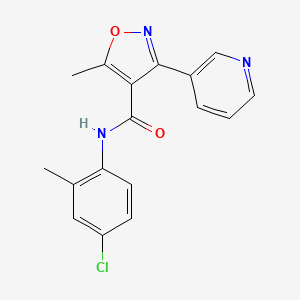 molecular formula C17H14ClN3O2 B1523248 N-(4-chloro-2-methylphenyl)-5-methyl-3-(pyridin-3-yl)-1,2-oxazole-4-carboxamide CAS No. 1358044-81-1