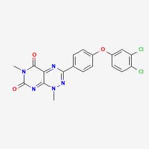 molecular formula C19H13Cl2N5O3 B15232490 3-(4-(3,4-Dichlorophenoxy)phenyl)-1,6-dimethylpyrimido[5,4-e][1,2,4]triazine-5,7(1H,6H)-dione 