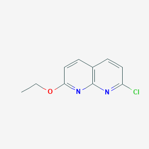 molecular formula C10H9ClN2O B15232510 2-Chloro-7-ethoxy-1,8-naphthyridine 