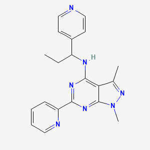 1,3-Dimethyl-6-(pyridin-2-yl)-N-(1-(pyridin-4-yl)propyl)-1H-pyrazolo[3,4-d]pyrimidin-4-amine