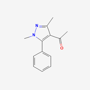 molecular formula C13H14N2O B15232579 1-(1,3-Dimethyl-5-phenyl-1H-pyrazol-4-yl)ethanone 