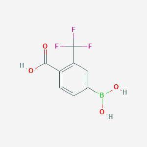 molecular formula C8H6BF3O4 B1523260 4-硼基-2-(三氟甲基)苯甲酸 CAS No. 1050424-03-7