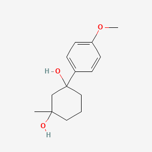 molecular formula C14H20O3 B15232631 1-(4-Methoxyphenyl)-3-methylcyclohexane-1,3-diol 