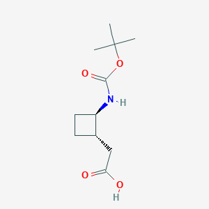 molecular formula C11H19NO4 B15232702 2-[trans-2-{[(Tert-butoxy)carbonyl]amino}cyclobutyl]acetic acid 