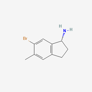 molecular formula C10H12BrN B15232769 (R)-6-Bromo-5-methyl-2,3-dihydro-1H-inden-1-amine 