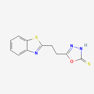 molecular formula C11H9N3OS2 B1523280 5-[2-(1,3-苯并噻唑-2-基)乙基]-1,3,4-恶二唑-2-硫醇 CAS No. 1283108-44-0