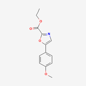 molecular formula C13H13NO4 B1523287 5-(4-甲氧基苯基)-1,3-恶唑-2-甲酸乙酯 CAS No. 1441-37-8