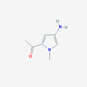 molecular formula C7H10N2O B15232918 1-(4-Amino-1-methyl-1H-pyrrol-2-YL)ethan-1-one 