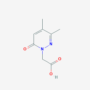 molecular formula C8H10N2O3 B1523296 (3,4-二甲基-6-氧代-1(6H)-吡哒嗪基)乙酸 CAS No. 867130-32-3