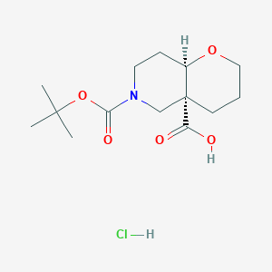 molecular formula C14H24ClNO5 B15232979 cis-6-(Tert-butoxycarbonyl)octahydro-2H-pyrano[3,2-C]pyridine-4A-carboxylic acid hcl 