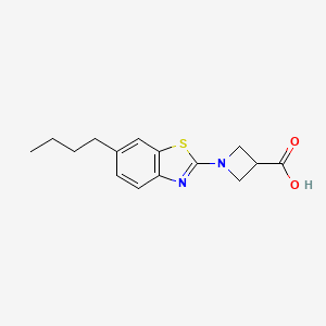molecular formula C15H18N2O2S B1523302 1-(6-丁基-1,3-苯并噻唑-2-基)氮杂环丁烷-3-羧酸 CAS No. 1283108-56-4