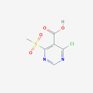 molecular formula C6H5ClN2O4S B15233043 4-Chloro-6-(methylsulfonyl)pyrimidine-5-carboxylicacid 