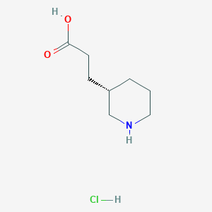 molecular formula C8H16ClNO2 B15233078 (S)-3-(Piperidin-3-YI)propanoic acid hcl 