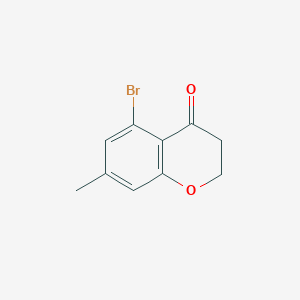 molecular formula C10H9BrO2 B15233081 5-Bromo-7-methylchroman-4-one 