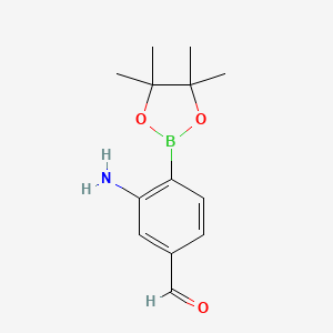 3-Amino-4-(4,4,5,5-tetramethyl-1,3,2-dioxaborolan-2-YL)benzaldehyde