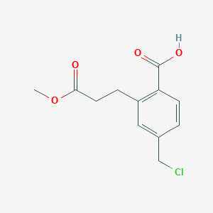 molecular formula C12H13ClO4 B15233196 4-(Chloromethyl)-2-(3-methoxy-3-oxopropyl)benzoicacid 