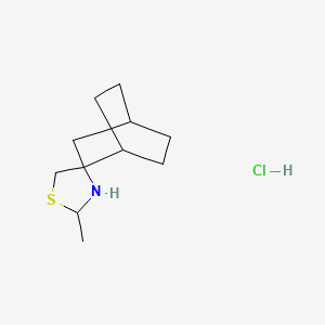 molecular formula C11H20ClNS B15233214 2-Methyl-1-azaspiro[[1,3]oxathiolane-5,3-bicyclo[2.2.2]octane](Hydrochloride) 