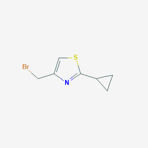 molecular formula C7H8BrNS B15233243 4-(Bromomethyl)-2-cyclopropylthiazole 