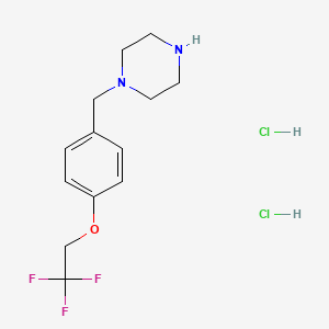 molecular formula C13H19Cl2F3N2O B1523327 1-{[4-(2,2,2-三氟乙氧基)苯基]甲基}哌嗪二盐酸盐 CAS No. 1333970-65-2