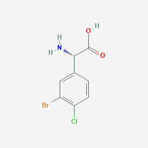 molecular formula C8H7BrClNO2 B15233285 (S)-2-Amino-2-(3-bromo-4-chlorophenyl)aceticacidhcl 