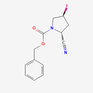 molecular formula C13H13FN2O2 B15233294 Z-trans-4-fluoro-L-prolinonitrile 