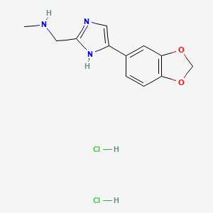 molecular formula C12H15Cl2N3O2 B1523334 {[4-(2H-1,3-benzodioxol-5-yl)-1H-imidazol-2-yl]methyl}(methyl)amine dihydrochloride CAS No. 1311314-88-1