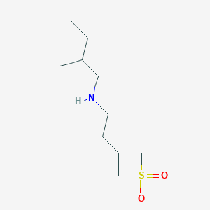 molecular formula C10H21NO2S B15233423 3-(2-((2-Methylbutyl)amino)ethyl)thietane1,1-dioxide 