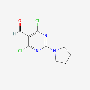 molecular formula C9H9Cl2N3O B1523345 4,6-二氯-2-(吡咯烷-1-基)嘧啶-5-甲醛 CAS No. 1206969-28-9
