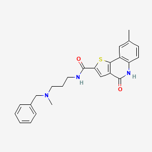 N-{3-[benzyl(methyl)amino]propyl}-8-methyl-4-oxo-4,5-dihydrothieno[3,2-c]quinoline-2-carboxamide