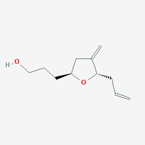 molecular formula C11H18O2 B15233469 3-((2S,5S)-5-Allyl-4-methylenetetrahydrofuran-2-YL)propan-1-OL 