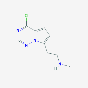 molecular formula C9H11ClN4 B15233489 2-(4-Chloropyrrolo[2,1-f][1,2,4]triazin-7-yl)-N-methylethan-1-amine 