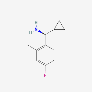 molecular formula C11H14FN B15233495 (S)-cyclopropyl(4-fluoro-2-methylphenyl)methanamine 