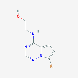 molecular formula C8H9BrN4O B15233498 2-({7-Bromopyrrolo[2,1-f][1,2,4]triazin-4-yl}amino)ethan-1-ol 