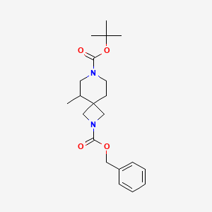 molecular formula C21H30N2O4 B15233527 2-O-benzyl 7-O-tert-butyl 5-methyl-2,7-diazaspiro[3.5]nonane-2,7-dicarboxylate 