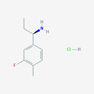 molecular formula C10H15ClFN B1523357 (1R)-1-(3-氟-4-甲苯基)丙胺 CAS No. 1432679-89-4