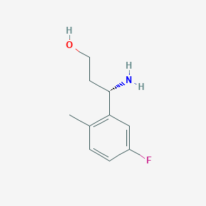 molecular formula C10H14FNO B15233574 (S)-3-Amino-3-(5-fluoro-2-methylphenyl)propan-1-OL 