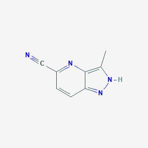 molecular formula C8H6N4 B15233583 3-Methyl-1H-pyrazolo[4,3-B]pyridine-5-carbonitrile 