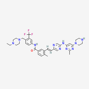 N-[4-[(4-ethylpiperazino)methyl]-3-(trifluoromethyl)phenyl]-4-methyl-3-[(E)-2-[5-[(2-methyl-6-piperazino-pyrimidin-4-yl)amino]pyrazin-2-yl]vinyl]benzamide;2,2,2-trifluoroacetic acid