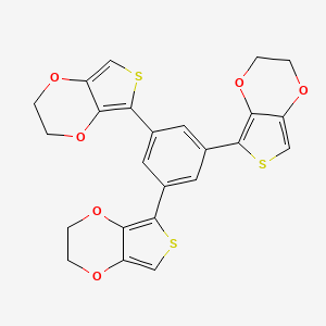 molecular formula C24H18O6S3 B15233607 1,3,5-Tris(2,3-dihydrothieno[3,4-b][1,4]dioxin-5-yl)benzene 